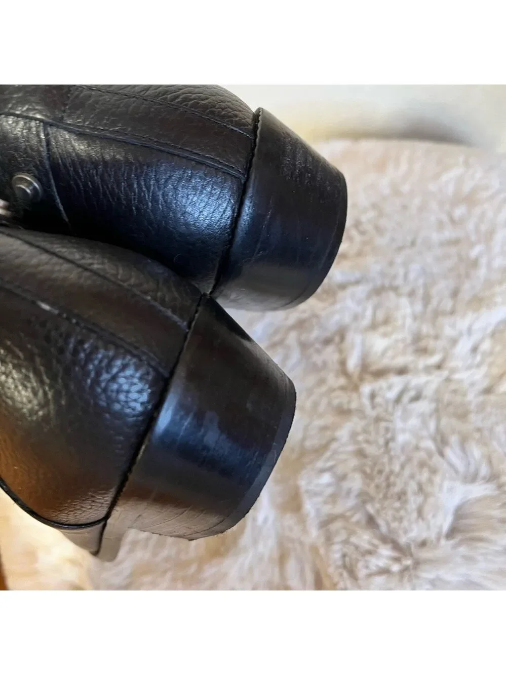 Halogen studded black leather ankle boots bootie 8